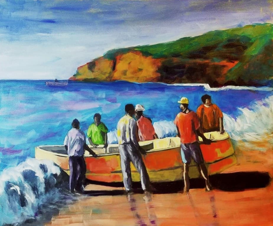 The Catch, Acrylic on Canvas by Gavin Jordan
